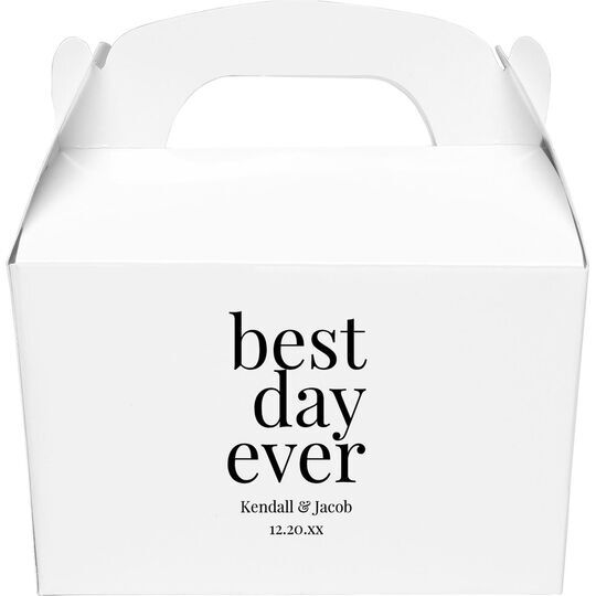 Best Day Ever Big Word Gable Favor Boxes